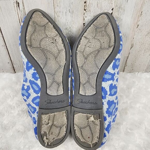 Skechers Cleo Blue Leopard Print Flats Size 6.5 - Picture 7 of 11